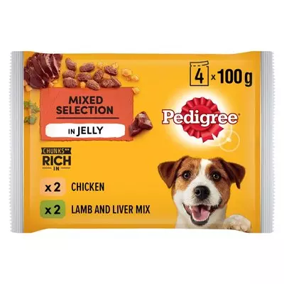 Pedigree Dog Food Chicken & Lamb In Jelly 100g 4ea