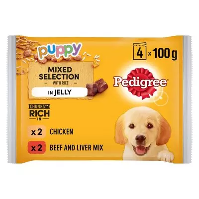 Pedigree Dog Food Chicken & Beef With Rice 4ea