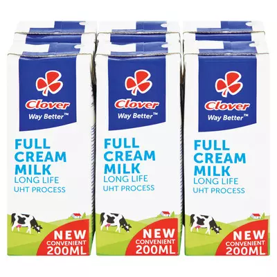 Clover UHT Full Cream Milk 200ml x 6