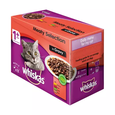 Whiskas Multipack Meat in Gravy 12 x 85g Whiskas Multipack Meat in Gravy 12 x 85g