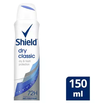 Shield Women Dry Classic Antiperspirant Deodorant Body Spray 150ml Shield Women Dry Classic Antiperspirant Deodorant Body Spray 150ml
