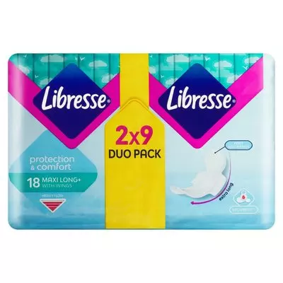 Libresse Maxi Pads Cotton Feel Super Duo 18ea Libresse Maxi Pads Cotton Feel Super Duo 18ea