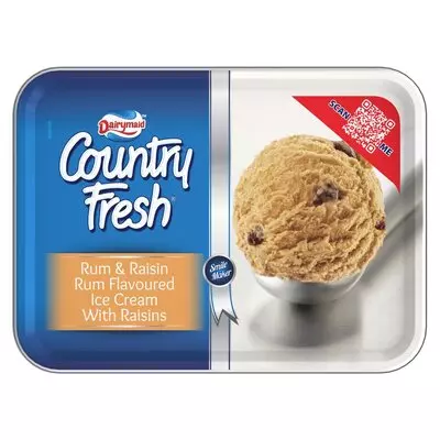 Dairymaid Country Fresh Rum & Raisin Rum Flavoured Ice Cream With Raisins 1.8L Dairymaid Country Fresh Rum & Raisin Rum Flavoured Ice Cream With Raisins 1.8L