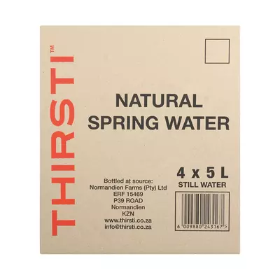Thirsti Still Bottled Water 5L x 4