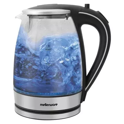 Mellerware Kettle 360 Degree Cordless Glass Silver 1.8L