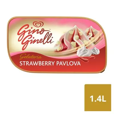 Gino Ginelli Strawberry Pavlova Flavoured Ice Cream with Strawberry Sauce 1.4L
