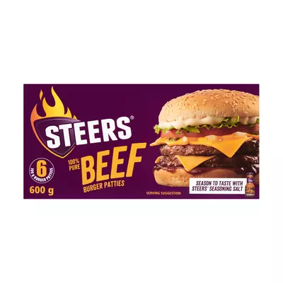 Famous Brands Steers Burger Patty 600g Famous Brands Steers Burger Patty 600g