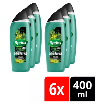 Radox MEN Feel Adventurous Body Wash 400ml x 6