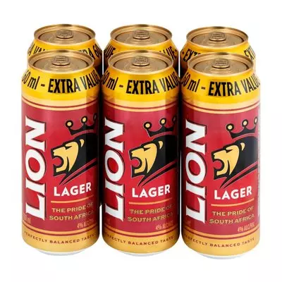 Lion Lager Beer Can 500ml x 6