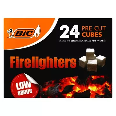 Bic Firelighters Pre-Cut Cubes 24 Pack Bic Firelighters Pre-Cut Cubes 24 Pack