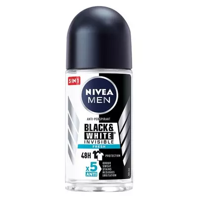 Nivea Men Invisible Black & White Fresh Roll On 50ml Nivea Men Invisible Black & White Fresh Roll On 50ml