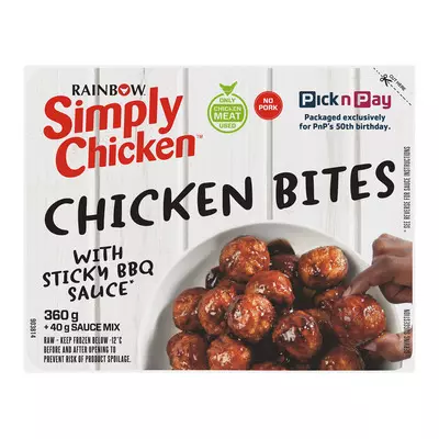 Simply Chicken Chicken Bites with Sticky BBQ Sauce 360g Simply Chicken Chicken Bites with Sticky BBQ Sauce 360g