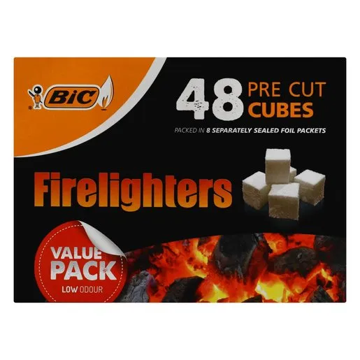 Bic Firelighters Pre-Cut Cubes 48 Pack Bic Firelighters Pre-Cut Cubes 48 Pack