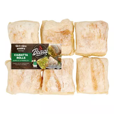 PnP Garlic & Parsley Ciabatta Roll 6's