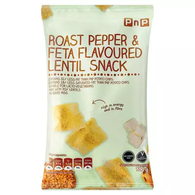 PnP Lentil Snack Roast Pepper & Feta 100g PnP Lentil Snack Roast Pepper & Feta 100g