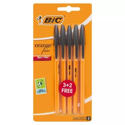 Bic Orange Fine 3 + 2 Black Pens Bic Orange Fine 3 + 2 Black Pens