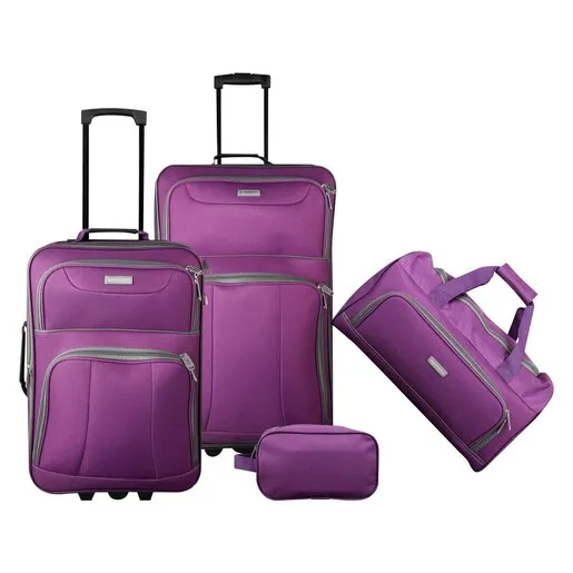 Elite 4 Piece Travel Set Purple Elite 4 Piece Travel Set Purple