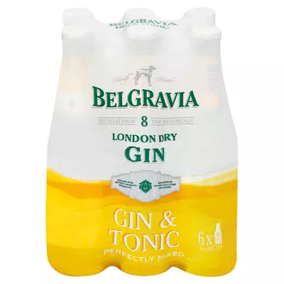 Belgravia Gin & Tonic NRB 275ml x 6 Belgravia Gin & Tonic NRB 275ml x 6