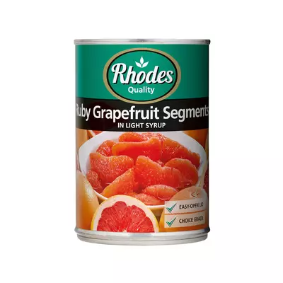 Rhodes Tinned Ruby Grapefruit In Syrup 410g Rhodes Tinned Ruby Grapefruit In Syrup 410g