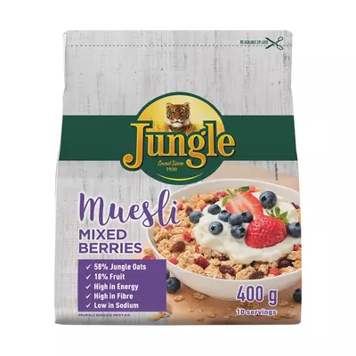 Jungle Muesli Mixed Berries 400g Jungle Muesli Mixed Berries 400g