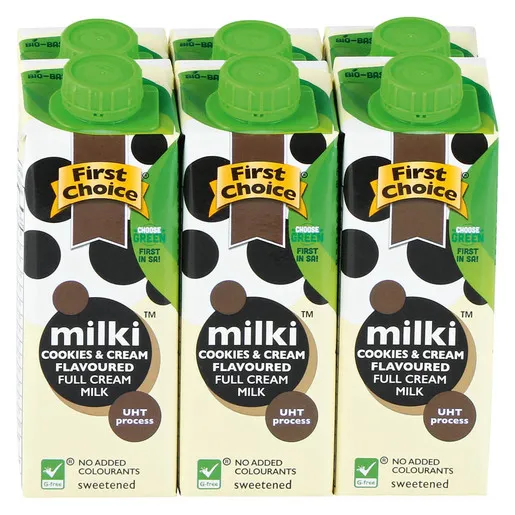 First Choice Cookies & Cream Flavoured Milk 250ml x 6 First Choice Cookies & Cream Flavoured Milk 250ml x 6