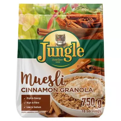 Jungle Muesli Gran & Cinnamon 750g Jungle Muesli Gran & Cinnamon 750g
