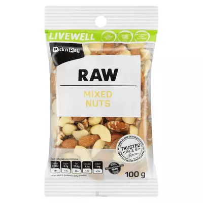 PnP Live Well Raw Mixed Tree Nuts 100g PnP Live Well Raw Mixed Tree Nuts 100g