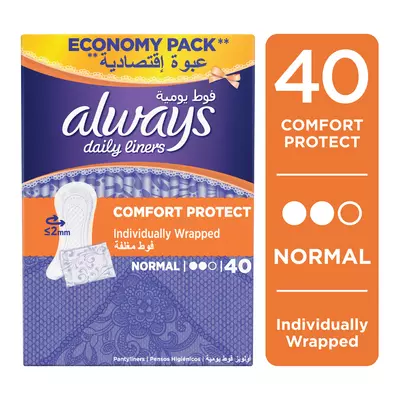 Always Panty Liners Regular Wrapped 40ea Always Panty Liners Regular Wrapped 40ea