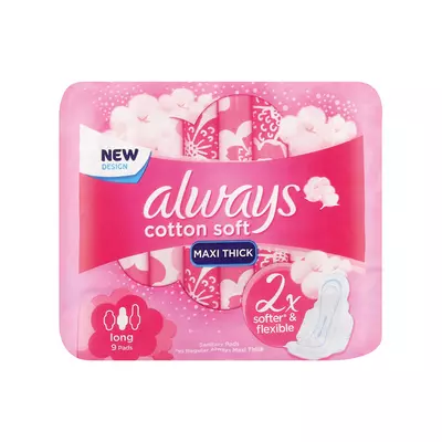 ALWAYS MAXI COTTON LONG PADS 9EA ALWAYS MAXI COTTON LONG PADS 9EA