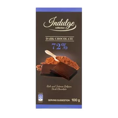 Indulge 72% Dark Chocolate Slab 100g