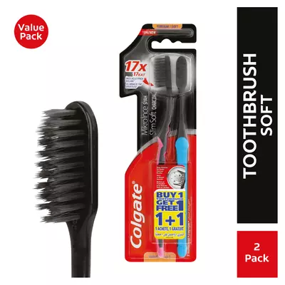 Colgate Slim Soft Charcoal Toothbrush 2 Pack Colgate Slim Soft Charcoal Toothbrush 2 Pack