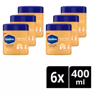 Vaseline Intensive Care Even Tone Moisturizing Body Cream for All Skin Types 400ml x 6 Vaseline Intensive Care Even Tone Moisturizing Body Cream for All Skin Types 400ml x 6