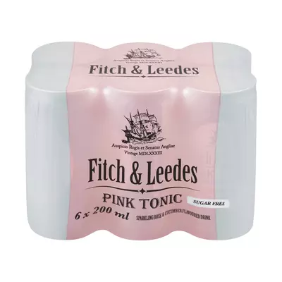 Fitch & Leedes Pink Tonic Sugar Free Can 200ml x 6