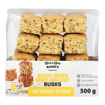 PnP Sunflower Seed & Oat Rusks with No Added Sugar 500g