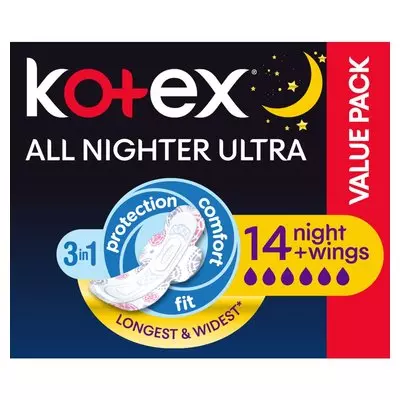 Kotex Ultra Thin Overnight Pads 14's Kotex Ultra Thin Overnight Pads 14's