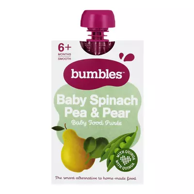 Bumbles Puree Spinach, Pea & Pear 120g Bumbles Puree Spinach, Pea & Pear 120g