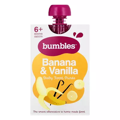 Bumbles Banana & Vanilla Puree 120g Bumbles Banana & Vanilla Puree 120g