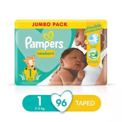 Pampers New Baby-Dry Size 1 Jumbo Pack 96 Nappies Pampers New Baby-Dry Size 1 Jumbo Pack 96 Nappies