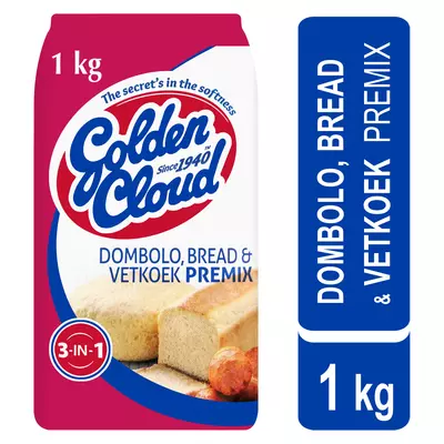 Golden Cloud 3in1 Dombolo, Bread & Vetkoek PreMix 1kg Golden Cloud 3in1 Dombolo, Bread & Vetkoek PreMix 1kg