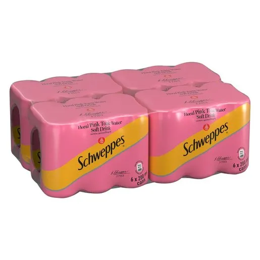 Schweppes Tonic Water Floral Pink Can 200ml x 24