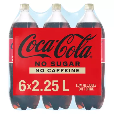 Coca-Cola No Sugar & No Caffeine 2.25L x 6 Coca-Cola No Sugar & No Caffeine 2.25L x 6