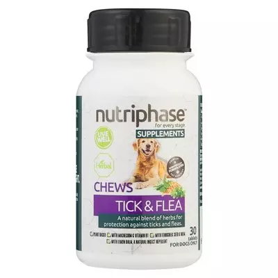 Nutriphase Tick & Flea Chews Tabs 30ea