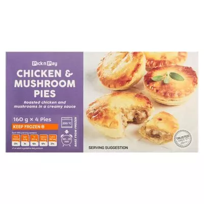PnP Chicken & Mushroom Pies 4s PnP Chicken & Mushroom Pies 4s