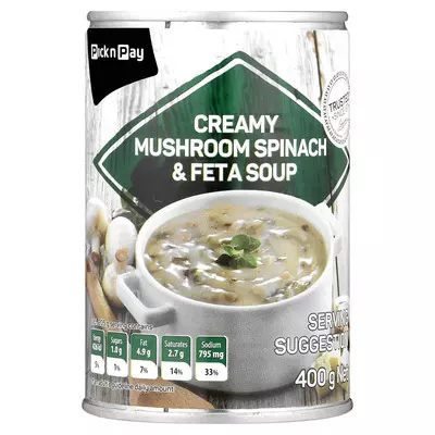 PnP Soup Spinach Feta & Mushroom 400g