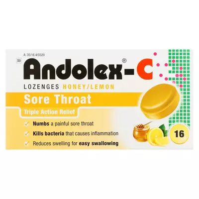 Andolex Honey & Lemon Lozenges 16s