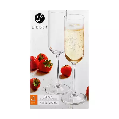 Libbey Envy Flute Glass 210ml 4 Pack Libbey Envy Flute Glass 210ml 4 Pack