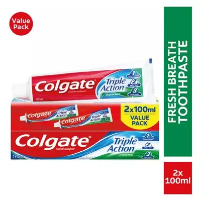 Colgate Triple Action Multibenefit Toothpaste Value Pack of 2x100ml