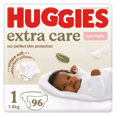Huggies Extra Care Nappies Size 1 96 Pack Huggies Extra Care Nappies Size 1 96 Pack