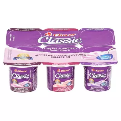 Clover Classic Low Fat Smooth Berry Yoghurt 6s