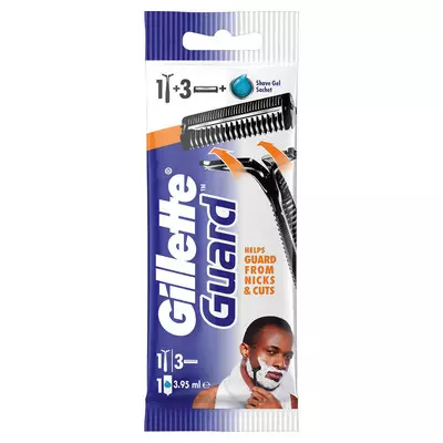 Gillette Gaurd Razor+2 Blads+Prep Sach 3 Gillette Gaurd Razor+2 Blads+Prep Sach 3
